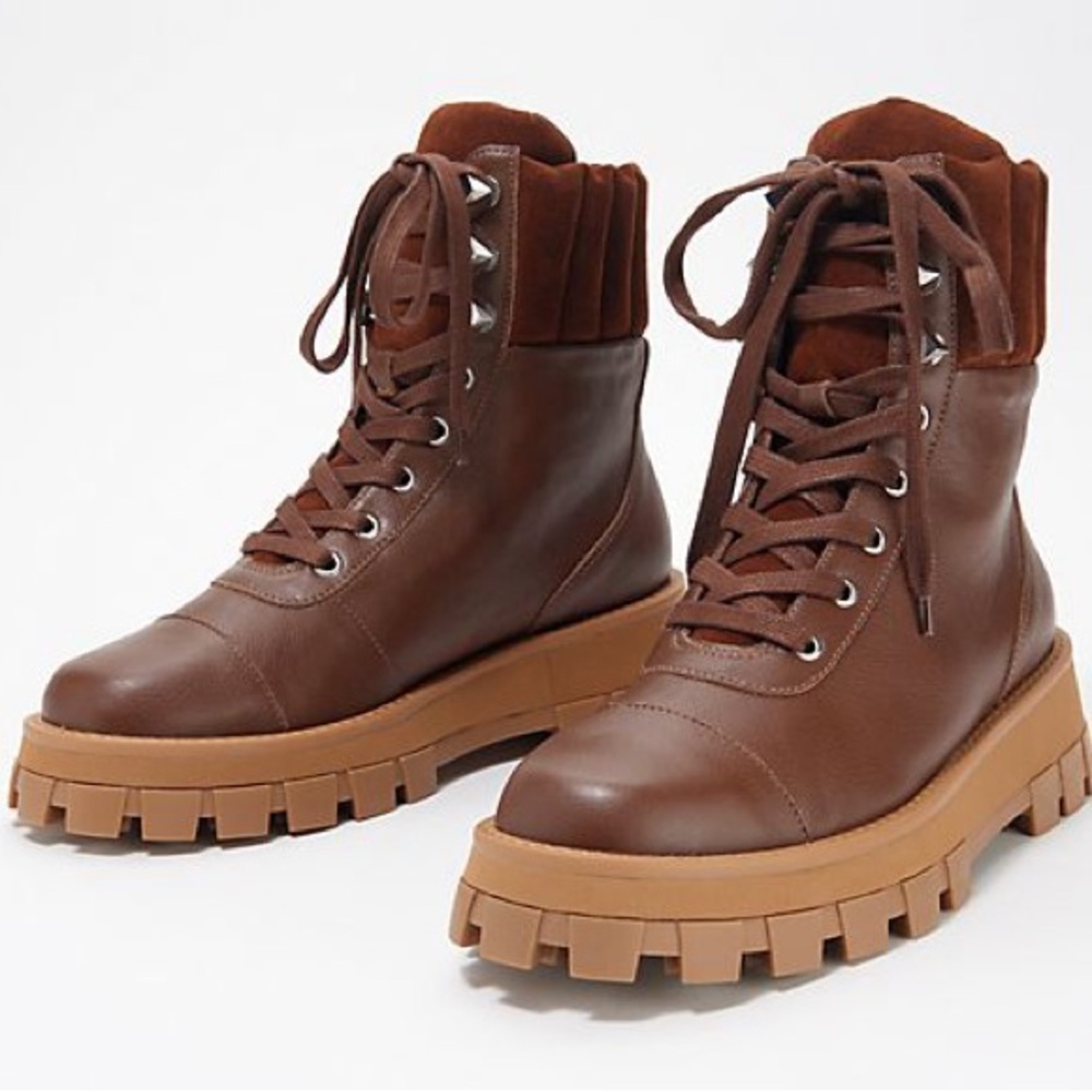 Schultz - Brown Leather Lace-Up Boots
